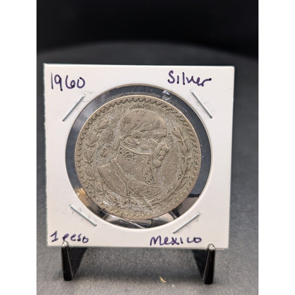 1960 Mexico Un Peso – Morelos Design .100 Silver In 2×2 Holder